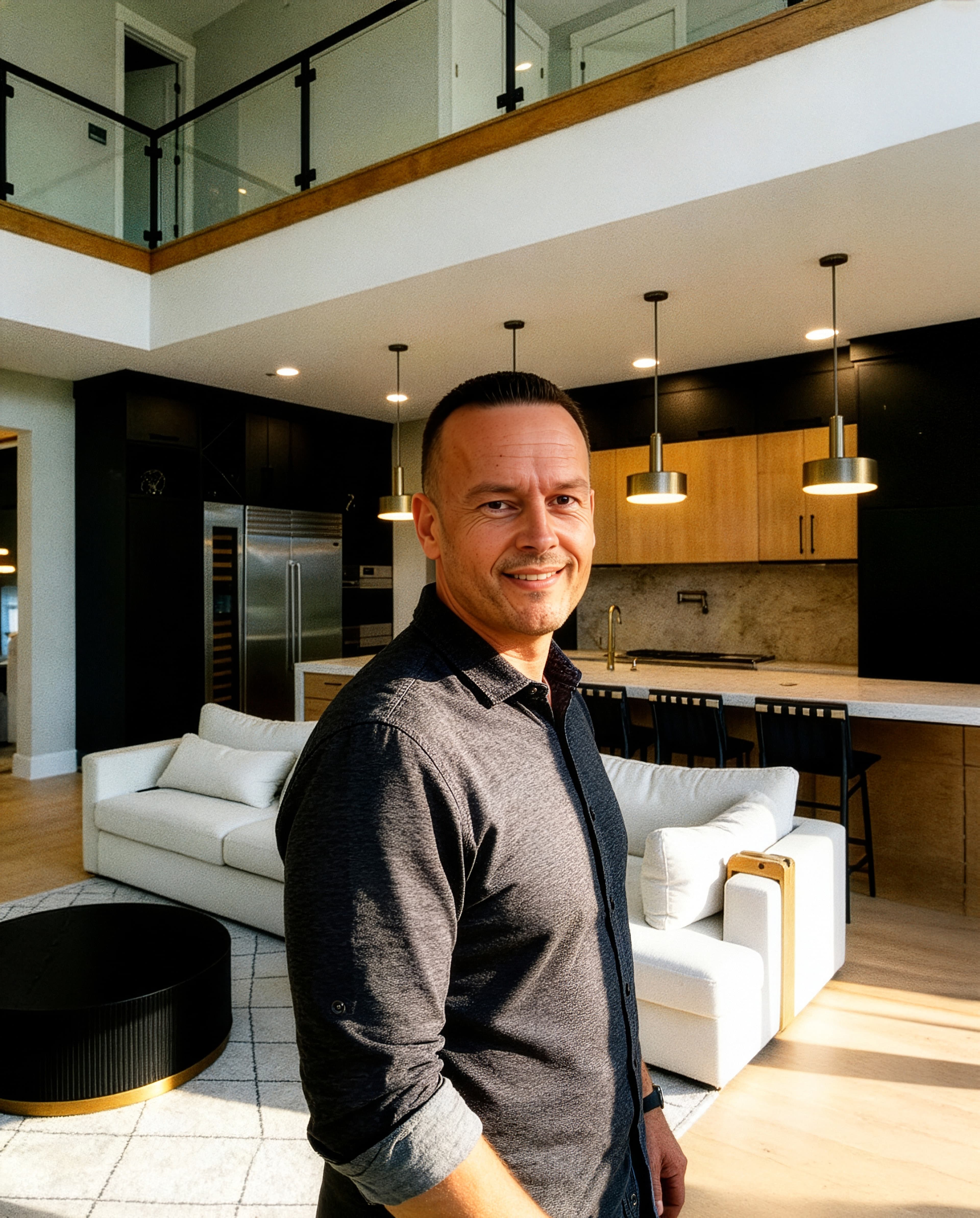 Portrait of Edmir Dzolota, co-owner of MIR Homes