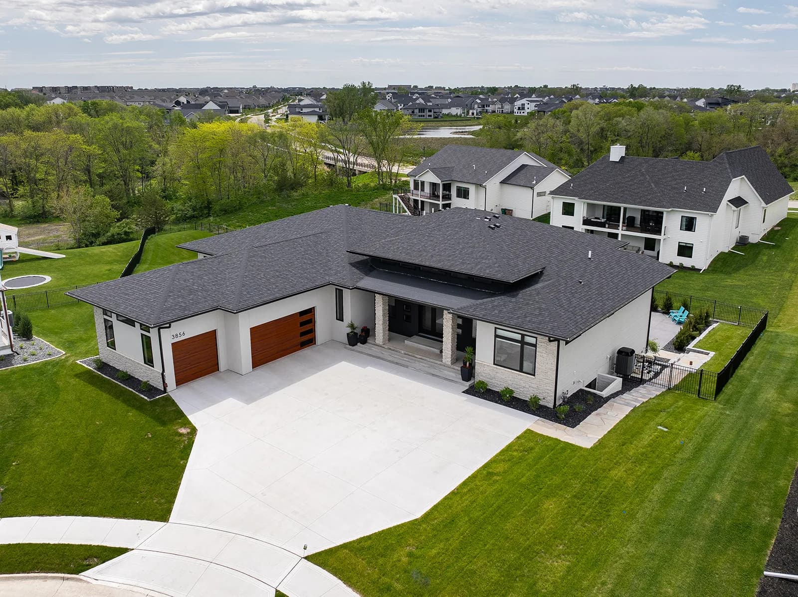 3856 NW 177th Ct — aerial view of the home