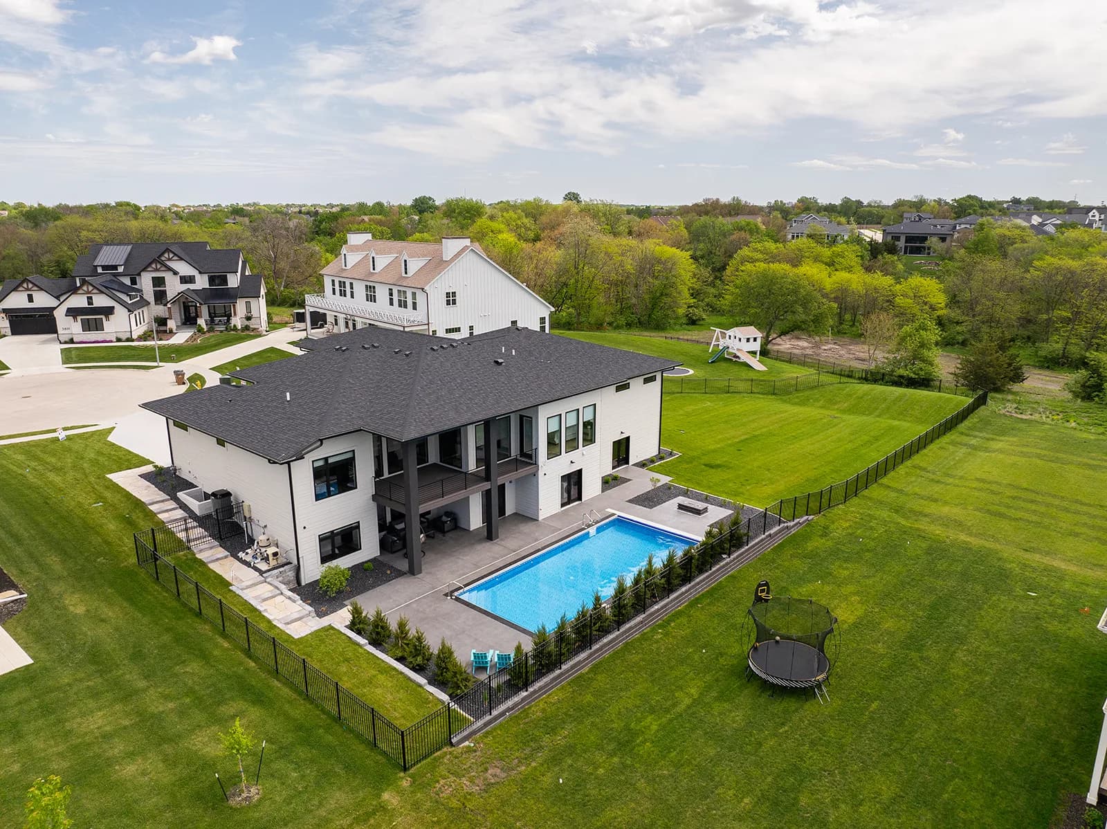 3856 NW 177th Ct — aerial of backyard and pool